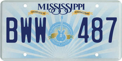 MS license plate BWW487