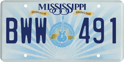 MS license plate BWW491