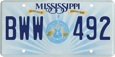 MS license plate BWW492