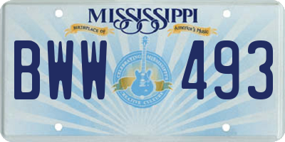 MS license plate BWW493