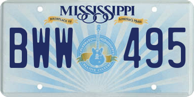 MS license plate BWW495