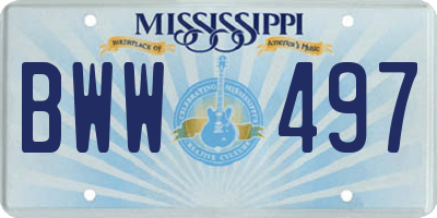 MS license plate BWW497
