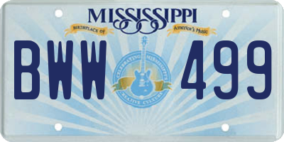 MS license plate BWW499
