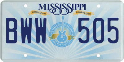MS license plate BWW505