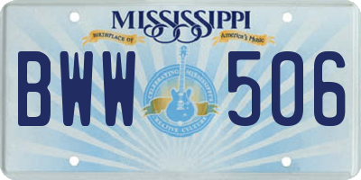 MS license plate BWW506