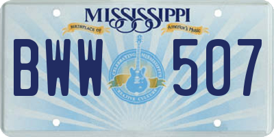 MS license plate BWW507