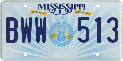 MS license plate BWW513
