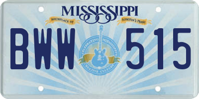 MS license plate BWW515