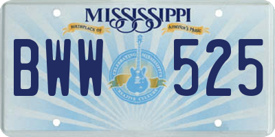 MS license plate BWW525