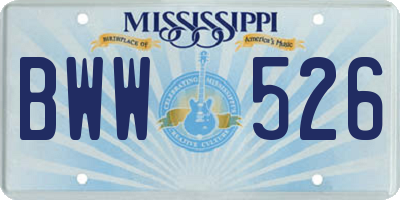 MS license plate BWW526