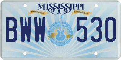 MS license plate BWW530