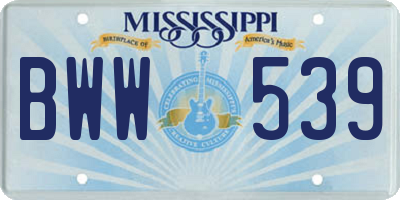 MS license plate BWW539