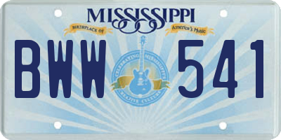 MS license plate BWW541