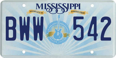 MS license plate BWW542