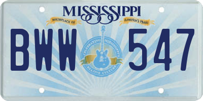 MS license plate BWW547