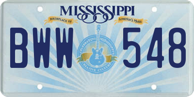 MS license plate BWW548