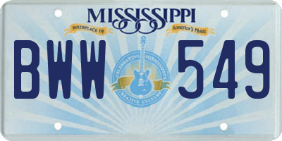 MS license plate BWW549