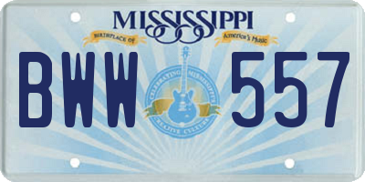 MS license plate BWW557