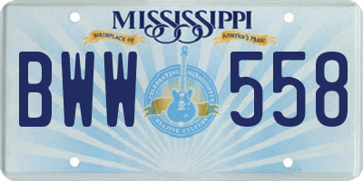 MS license plate BWW558