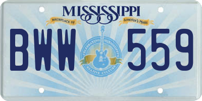MS license plate BWW559