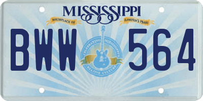 MS license plate BWW564