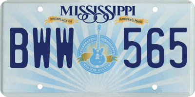 MS license plate BWW565