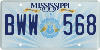MS license plate BWW568
