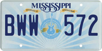 MS license plate BWW572