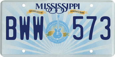 MS license plate BWW573