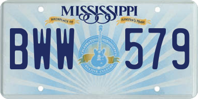 MS license plate BWW579