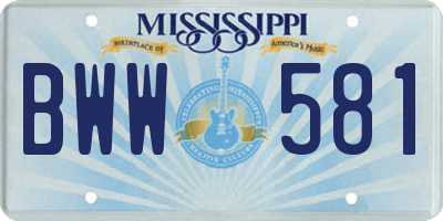 MS license plate BWW581