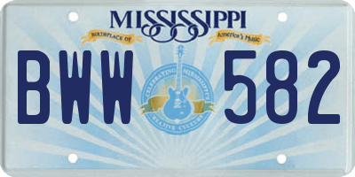 MS license plate BWW582