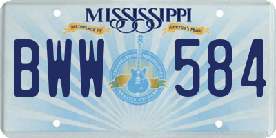 MS license plate BWW584