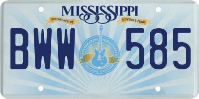 MS license plate BWW585