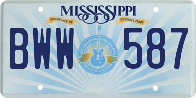MS license plate BWW587