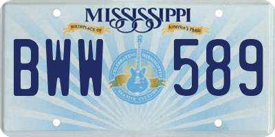 MS license plate BWW589