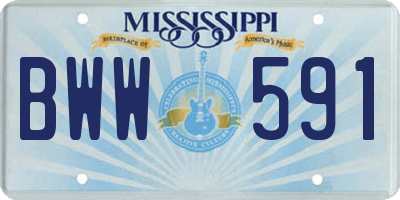 MS license plate BWW591
