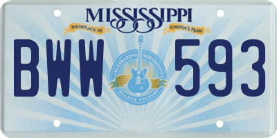 MS license plate BWW593