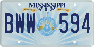 MS license plate BWW594