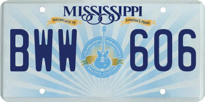MS license plate BWW606