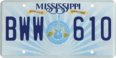 MS license plate BWW610