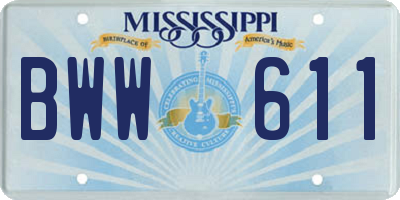 MS license plate BWW611