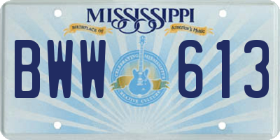 MS license plate BWW613