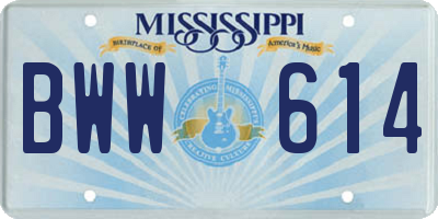MS license plate BWW614