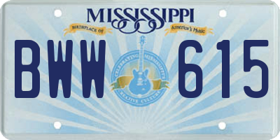 MS license plate BWW615