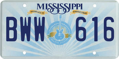MS license plate BWW616