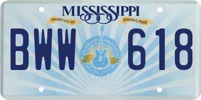 MS license plate BWW618