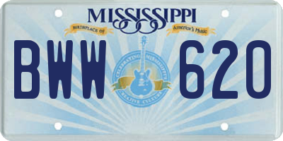MS license plate BWW620