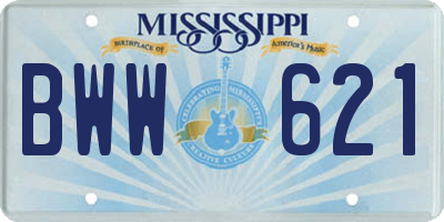 MS license plate BWW621