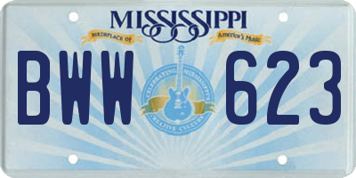 MS license plate BWW623